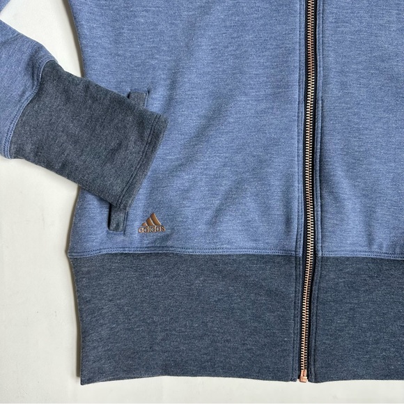 Adidas Blue Rose Gold Zip Sweatshirt M - Picture 4 of 8